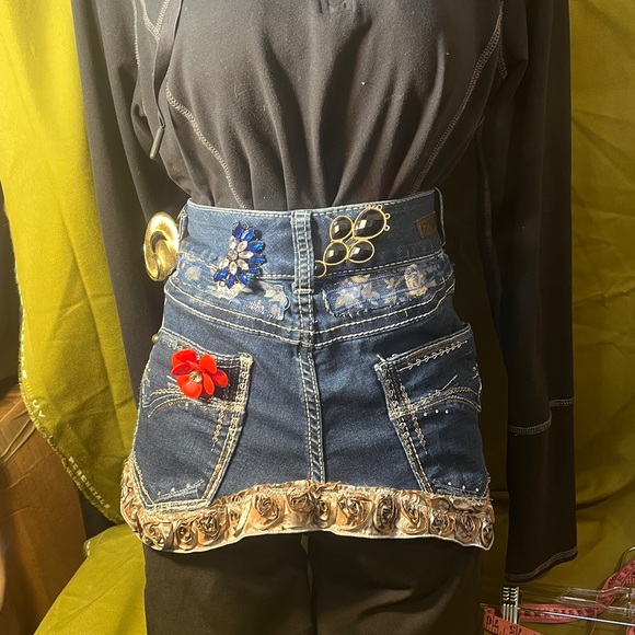 Upcycled Denim Corset Belt main image 9